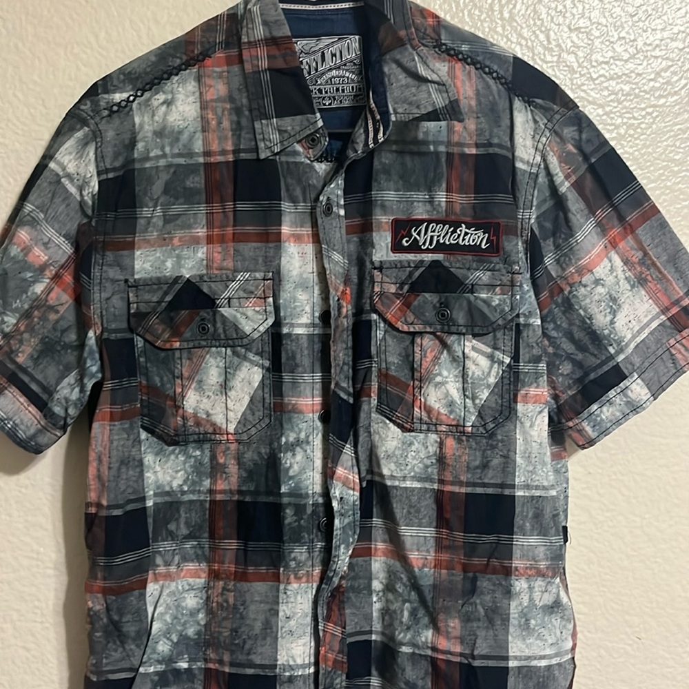 Vintage affliction, short sleeved, button-down shirt